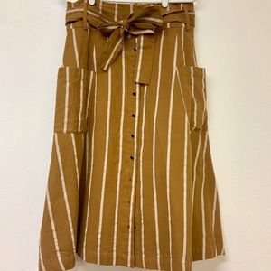A-line, Button Front  Midi Skirt.
